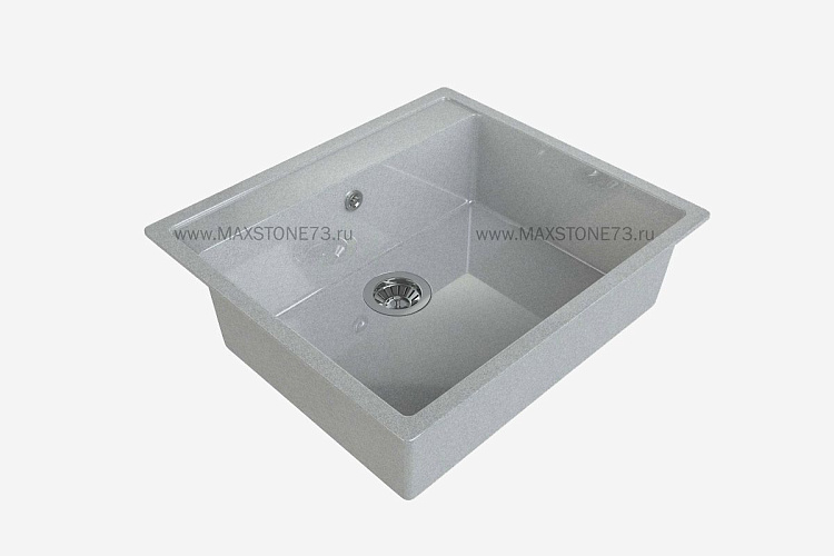 MAXSTONE Мойка глянцевая MS-21 (светло-серая) 565*505*220